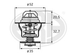 ERA 350027 termostatas, aušinimo skystis 
 Aušinimo sistema -> Termostatas/tarpiklis -> Thermostat
1 001 993, 1 086 282, 1 634 617