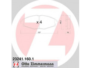 ZIMMERMANN 23241.160.1 stabdžių trinkelių rinkinys, diskinis stabdys 
 Techninės priežiūros dalys -> Papildomas remontas
96273708, 96281945, 96316582, S4510004