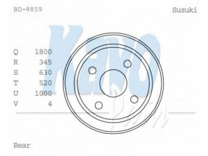 KAVO PARTS BD-8859 stabdžių būgnas