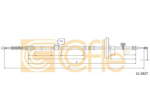 COFLE 11.5827 trosas, stovėjimo stabdys 
 Stabdžių sistema -> Valdymo svirtys/trosai
13356781