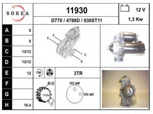 EAI 11930 starteris 
 Elektros įranga -> Starterio sistema -> Starteris
9627267180, 5802W6