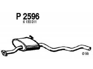 FENNO P2596 vidurinis duslintuvas 
 Išmetimo sistema -> Duslintuvas
1019382, 6190311