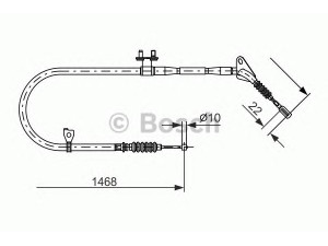 BOSCH 1 987 477 495 trosas, stovėjimo stabdys 
 Stabdžių sistema -> Valdymo svirtys/trosai
B467-44-420C, B467-44-420D, B467-44-420E