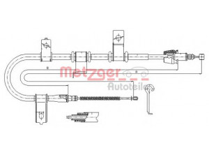 METZGER 17.2541 trosas, stovėjimo stabdys 
 Stabdžių sistema -> Valdymo svirtys/trosai
597701C800