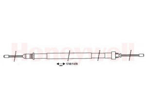 BENDIX 432828B trosas, stovėjimo stabdys 
 Stabdžių sistema -> Valdymo svirtys/trosai
4745N5