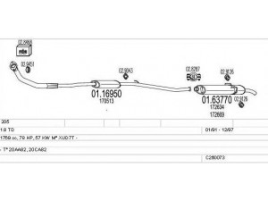 MTS C260073005950 išmetimo sistema 
 Išmetimo sistema -> Išmetimo sistema, visa