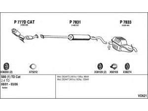 FENNO VO621 išmetimo sistema 
 Išmetimo sistema -> Išmetimo sistema, visa