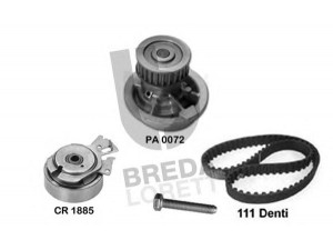 BREDA  LORETT KPA0019C vandens siurblio ir paskirstymo diržo komplektas 
 Diržinė pavara -> Paskirstymo diržas/komplektas -> Paskirstymo diržas/komplektas