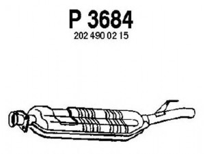 FENNO P3684 vidurinis duslintuvas 
 Išmetimo sistema -> Duslintuvas
2024900215, 2024900815, 2024902721