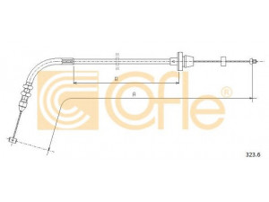 COFLE 323.6 akceleratoriaus trosas 
 Dviratė transporto priemonės -> Kabeliai ir tachometro velenaai -> Akceleratoriaus trosas
7740732, 7760314