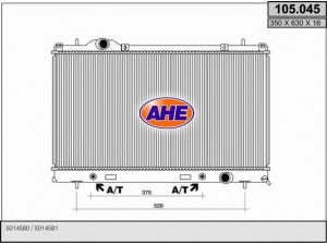 AHE 105.045 radiatorius, variklio aušinimas 
 Aušinimo sistema -> Radiatorius/alyvos aušintuvas -> Radiatorius/dalys
5014580