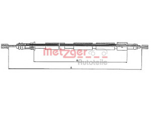 METZGER 10.6022 trosas, stovėjimo stabdys 
 Stabdžių sistema -> Valdymo svirtys/trosai
4745.68