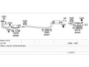 MTS C110171003882 išmetimo sistema 
 Išmetimo sistema -> Išmetimo sistema, visa