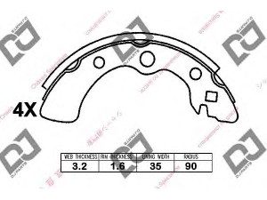 DJ PARTS BS1325 stabdžių trinkelių komplektas 
 Techninės priežiūros dalys -> Papildomas remontas
06043634670, 06043671000, 064B3671000