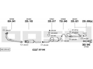 BOSAL 092.250.62 išmetimo sistema 
 Išmetimo sistema -> Išmetimo sistema, visa