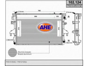 AHE 102.124 radiatorius, variklio aušinimas 
 Aušinimo sistema -> Radiatorius/alyvos aušintuvas -> Radiatorius/dalys
7H0121253G