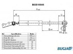 BUGIAD BGS10846 dujinė spyruoklė, bagažinė 
 Priedai -> Bagažinė/pakrovimo skyrius
68960-87782-000