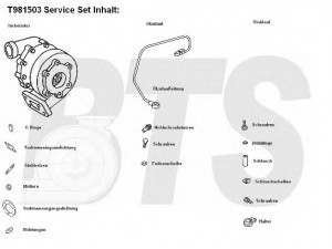 BTS Turbo T981503 kompresorius, įkrovimo sistema 
 Išmetimo sistema -> Turbokompresorius