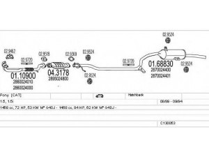 MTS C130053002342 išmetimo sistema 
 Išmetimo sistema -> Išmetimo sistema, visa