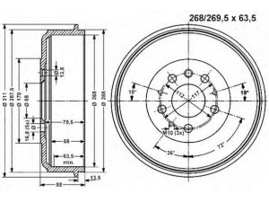 VEMA 801118 stabdžių būgnas 
 Stabdžių sistema -> Būgninis stabdys -> Stabdžių būgnas
701609617, 704783037