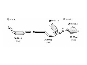 ASSO ART1950 išmetimo sistema 
 Išmetimo sistema -> Išmetimo sistema, visa
