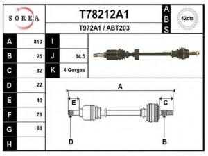 EAI T78212A1 kardaninis velenas