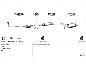 FENNO OP427 išmetimo sistema 
 Išmetimo sistema -> Išmetimo sistema, visa