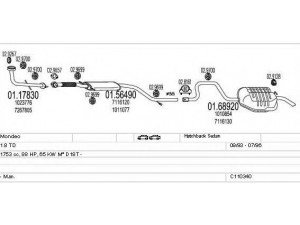MTS C110340003305 išmetimo sistema 
 Išmetimo sistema -> Išmetimo sistema, visa