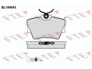 FTE BL1890A3 stabdžių trinkelių rinkinys, diskinis stabdys 
 Techninės priežiūros dalys -> Papildomas remontas
44060-00QAF, 77 01 054 772, 1605199