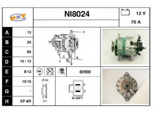 SNRA NI8024 kintamosios srovės generatorius 
 Elektros įranga -> Kint. sr. generatorius/dalys -> Kintamosios srovės generatorius
2310057J01, 2310057J02, 2310057J04
