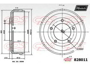 MAXTECH 828011.0000 stabdžių būgnas
4078769, 4446218