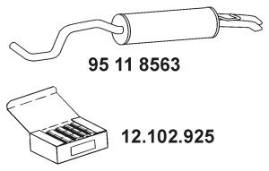 EBERSPÄCHER 95 11 8563 galinis duslintuvas 
 Išmetimo sistema -> Duslintuvas
1J5.253.609 C, 1J5.253.609 C, 1J5.253.609 C