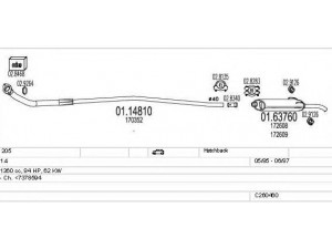 MTS C260460008425 išmetimo sistema 
 Išmetimo sistema -> Išmetimo sistema, visa