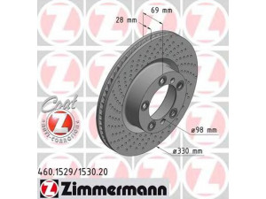 ZIMMERMANN 460.1529.20 stabdžių diskas 
 Dviratė transporto priemonės -> Stabdžių sistema -> Stabdžių diskai / priedai
997 351 401 00, 997 351 401 01