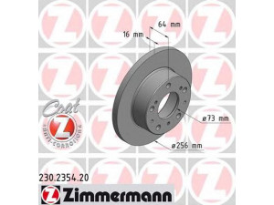 ZIMMERMANN 230.2354.20 stabdžių diskas 
 Stabdžių sistema -> Diskinis stabdys -> Stabdžių diskas
608 09 894, 7 531 819, 7 568 440
