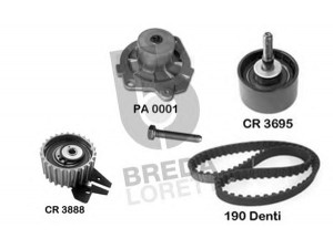 BREDA  LORETT KPA0006A vandens siurblio ir paskirstymo diržo komplektas 
 Aušinimo sistema -> Vandens siurblys/tarpiklis -> Vandens siurblys
71771574, 71771591
