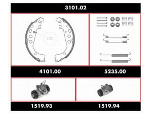 WOKING 3101.02 stabdžių rinkinys, būgniniai stabdžiai 
 Stabdžių sistema -> Būgninis stabdys -> Stabdžių remonto rinkinys