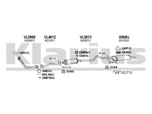 KLARIUS 390262U išmetimo sistema 
 Išmetimo sistema -> Išmetimo sistema, visa