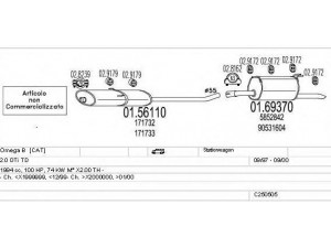 MTS C250505005702 išmetimo sistema 
 Išmetimo sistema -> Išmetimo sistema, visa