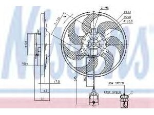 NISSENS 85754 ventiliatorius, radiatoriaus 
 Aušinimo sistema -> Oro aušinimas
13147279, 1341378, 13147279, 1341378