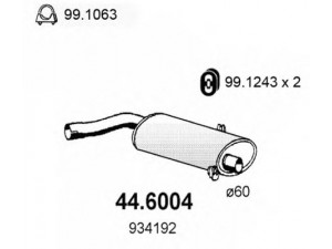 ASSO 44.6004 vidurinis duslintuvas 
 Išmetimo sistema -> Duslintuvas
8822280, 9349192