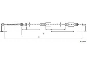 CABOR 10.4565 trosas, stovėjimo stabdys 
 Stabdžių sistema -> Valdymo svirtys/trosai
4745K9, 9628847480