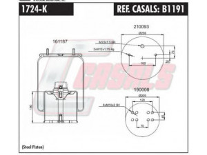 CASALS B1191 dėklas, pneumatinė pakaba 
 Pakaba -> Pneumatinė pakaba
246169, 2461693053, 3053