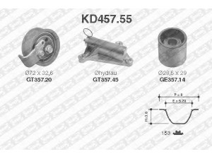 SNR KD457.55 paskirstymo diržo komplektas 
 Techninės priežiūros dalys -> Papildomas remontas
03L109244D, 058109243E, 058109479B