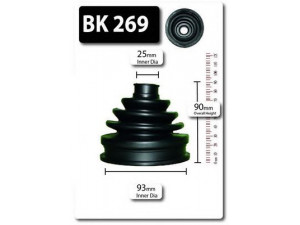 SHAFTEC BK269 gofruotoji membrana, kardaninis velenas 
 Ratų pavara -> Gofruotoji membrana