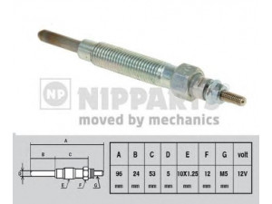 NIPPARTS J5710300 kaitinimo žvakė 
 Kibirkšties / kaitinamasis uždegimas -> Kaitinimo kaištis
36710-42500