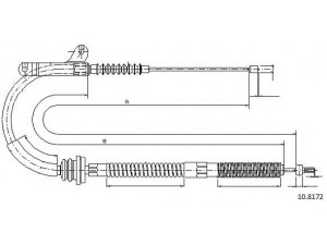 CABOR 10.8172 trosas, stovėjimo stabdys 
 Stabdžių sistema -> Valdymo svirtys/trosai
91409790