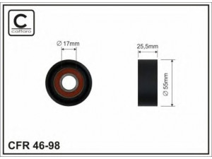 CAFFARO 46-98 kreipiantysis skriemulys, V formos rumbuotas diržas 
 Diržinė pavara -> V formos rumbuotas diržas/komplektas -> Laisvasis/kreipiamasis skriemulys
0 5080 319AA, 000 202 04 19