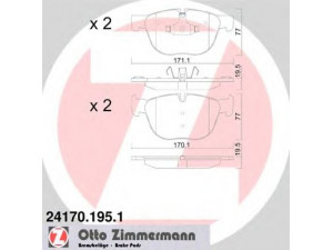 ZIMMERMANN 24170.195.1 stabdžių trinkelių rinkinys, diskinis stabdys 
 Techninės priežiūros dalys -> Papildomas remontas
3411 4 074 370, 3411 6 778 403
