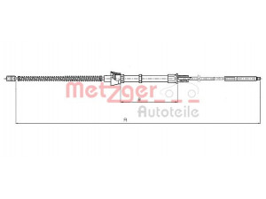 METZGER 10.7133 trosas, stovėjimo stabdys 
 Stabdžių sistema -> Valdymo svirtys/trosai
6X0 609 721C, 6X0 609 721C